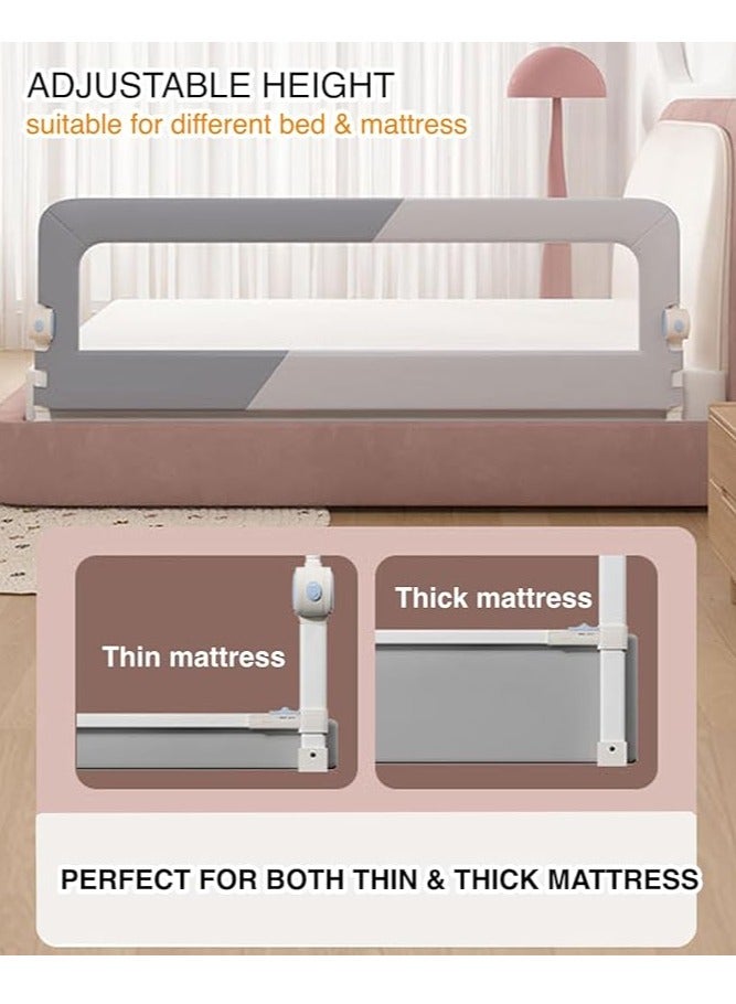 Foldable Toddler Bed Rails,Safety Baby Bed Rails Guard, Bed Fence Protector Rail, Adjustable Heights Kid Bed Guard Rail for Twin Queen King Full Size Beds 1.5m - Image 3
