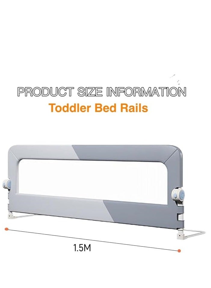 Foldable Toddler Bed Rails,Safety Baby Bed Rails Guard, Bed Fence Protector Rail, Adjustable Heights Kid Bed Guard Rail for Twin Queen King Full Size Beds 1.5m - Image 5