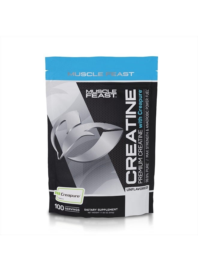 Creapure Creatine Monohydrate Powder, Vegan Keto Friendly Gluten-Free Easy to Mix, Mass Gainer, Muscle Recovery Supplement and Best Creatine for Muscle Growth, Unflavored, 500g
