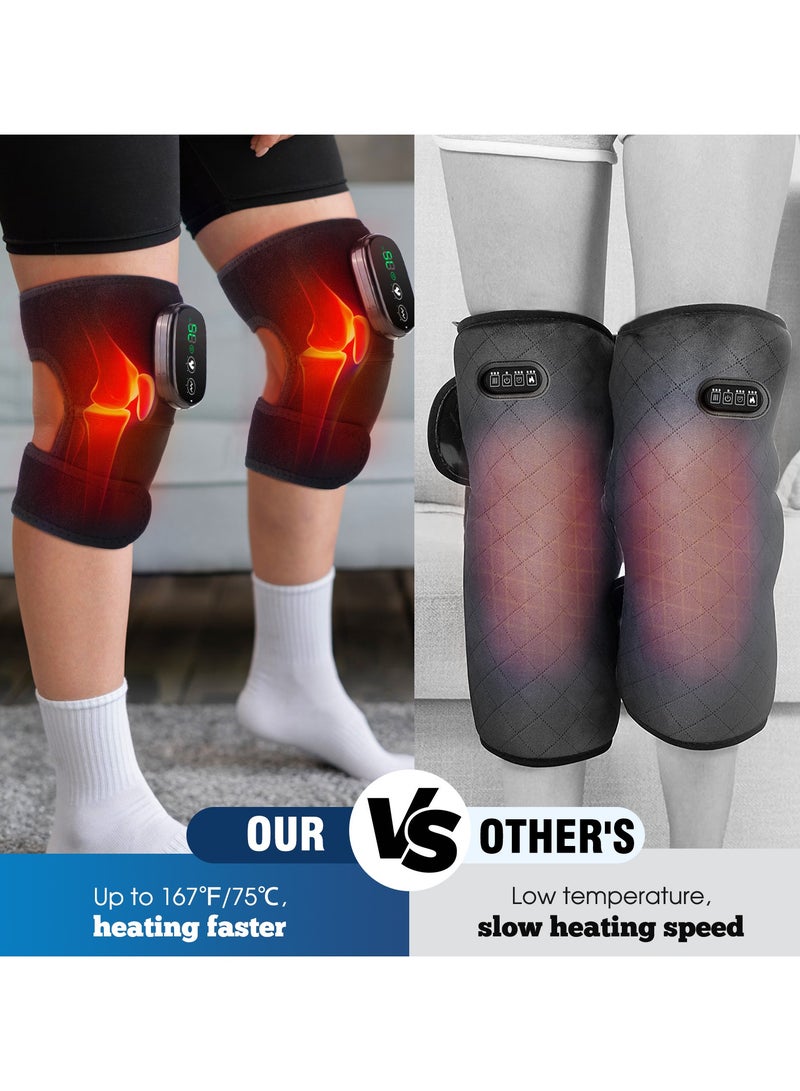 Generic Smart Touch Screen Wireless Knee Massager, Heated Knee Support Bag With Massager, Regular Heated Shoulder Massager, Rechargeable Heated Massager Bag With Infrared And Vibration Functions For Knee/Elbow/Shoulder Relaxation, Arthritis/Joint Stiffness/Muscle Strain (double)  - Image 5
