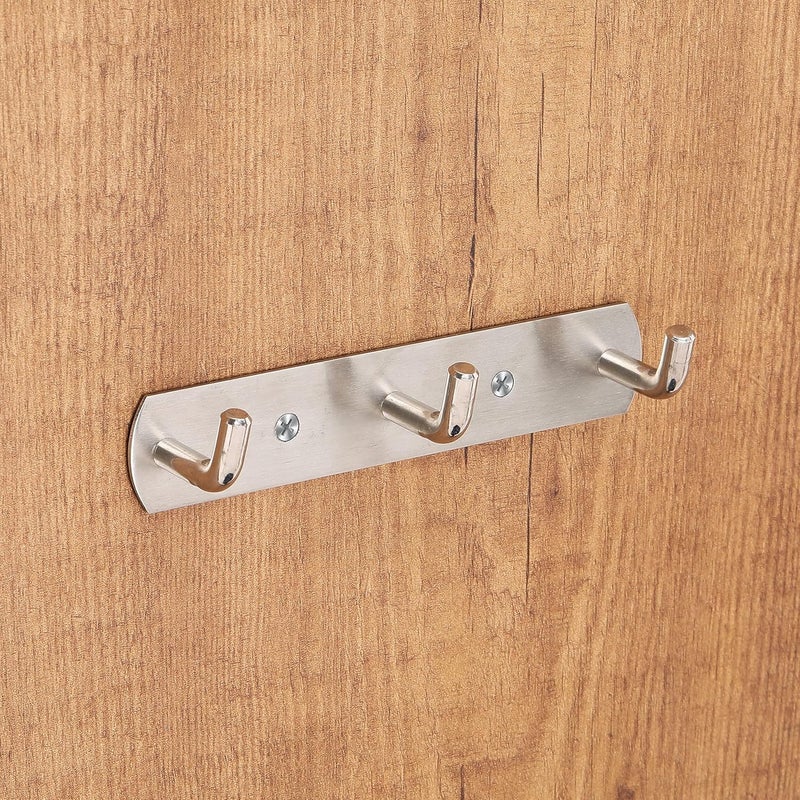 Fortune Premium Stainless Steel Coat Bath Towel Hook Hanger Rail Bar - 2, 3 Hooks - Image 2