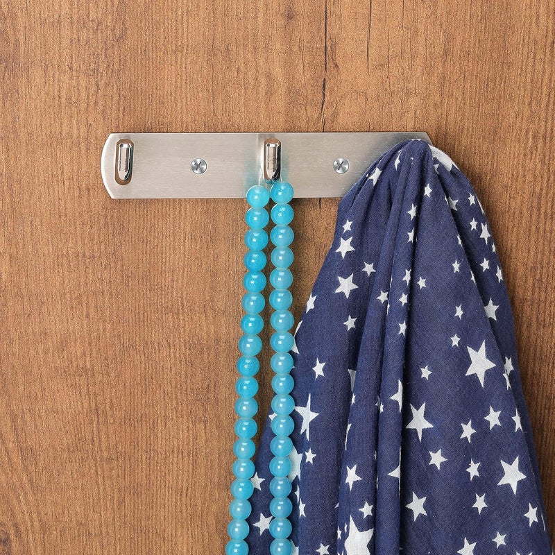 Fortune Premium Stainless Steel Coat Bath Towel Hook Hanger Rail Bar - 2, 3 Hooks - Image 3