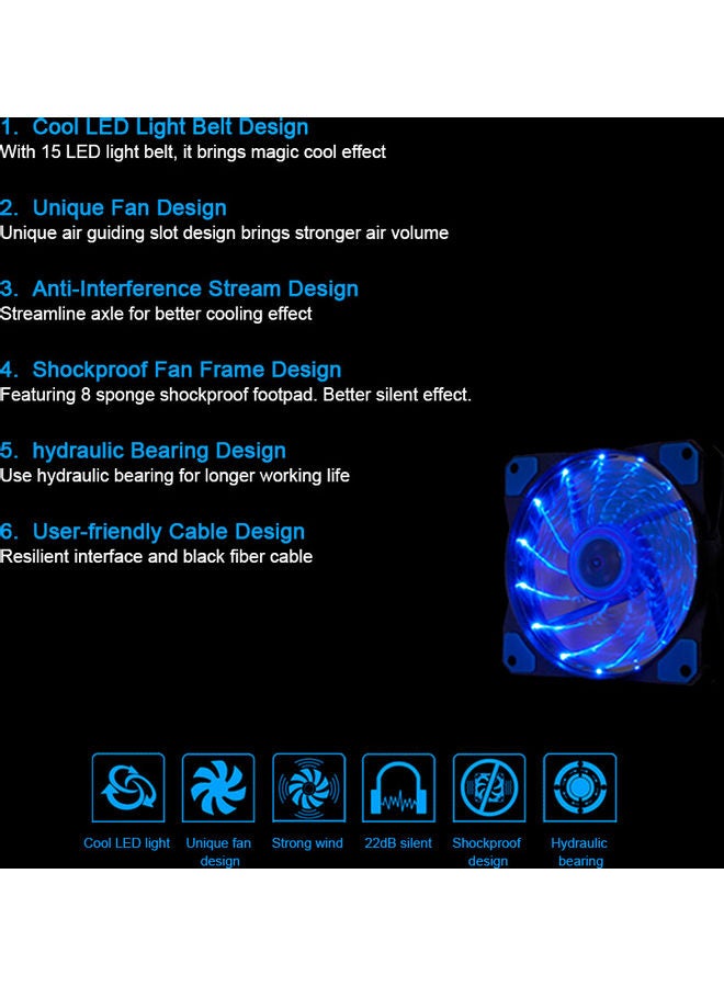 Loquat LED Cooler Fan Blue  - Image 4