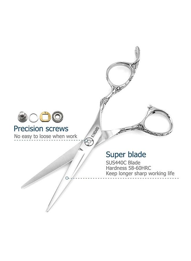 KINSARO Hair Scissors 5.5 Inch Professional Hair Shears Hair Cutting Scissors Haircut Scissors Sharp Barber Scissors 440C Barber Shears Hairdresser Scissors Rose handle KINSARO - Image 4