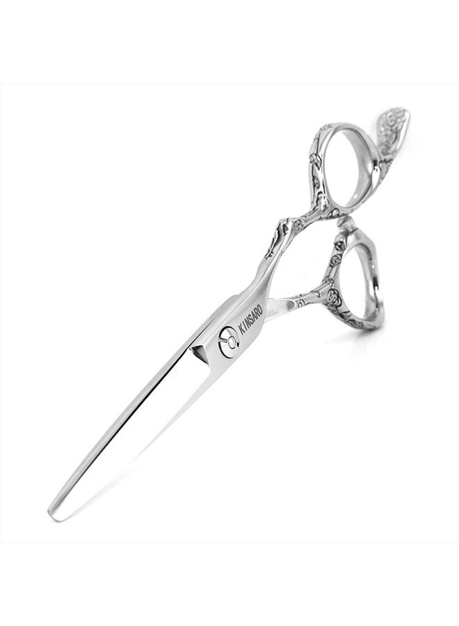 KINSARO Hair Scissors 5.5 Inch Professional Hair Shears Hair Cutting Scissors Haircut Scissors Sharp Barber Scissors 440C Barber Shears Hairdresser Scissors Rose handle KINSARO - Image 2