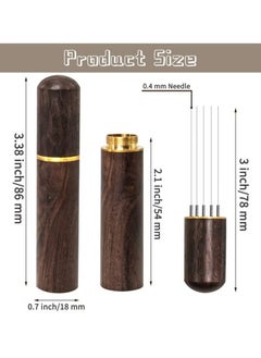 ELFSA Wood Handle Natural Stainless Steel Needles Blender Kitchen Accessories Hand Stirrer Leveler Tamper Distributor Espresso Powder Stirrer Needle Coffee Tamper  - Image 3