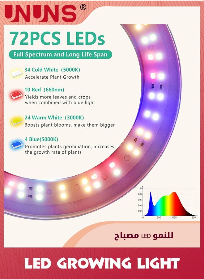 UNUNS Plant Grow Light,LED Growing Light Full Spectrum for Indoor Plants,Height Adjustable, Automatic Timer,5V Low Safe Voltage,Idea for Large Plant Light,White  - Image 5
