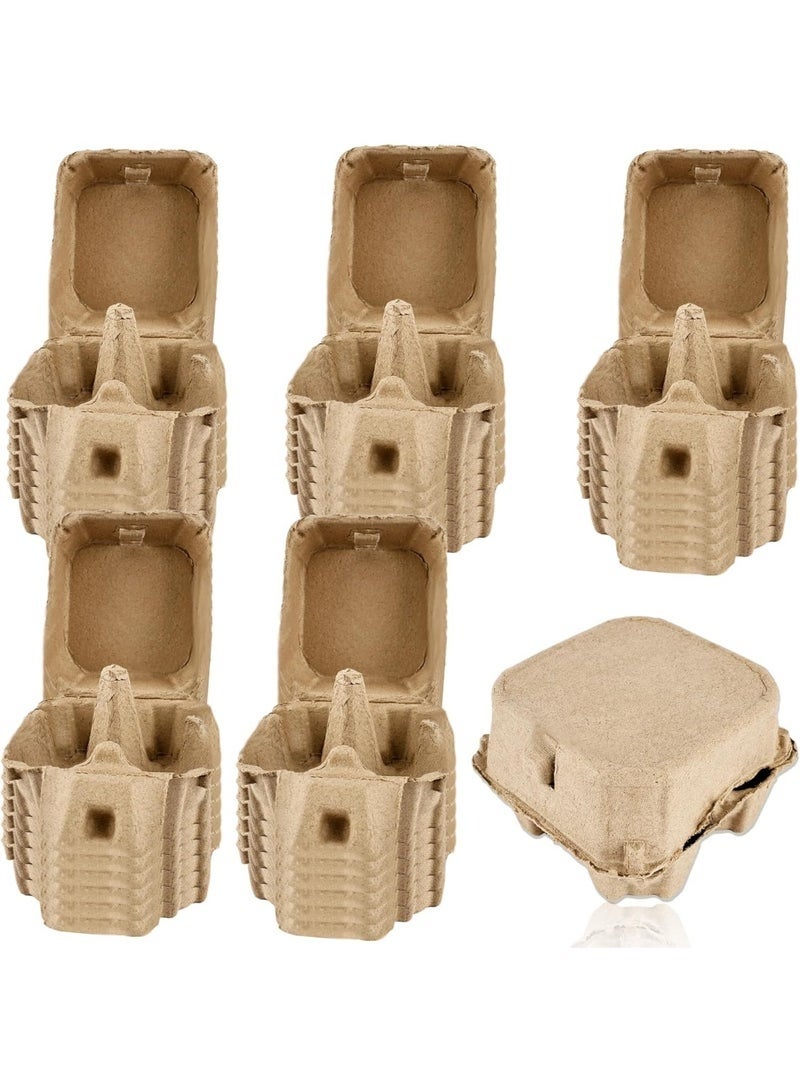 Arabest 30 عبوة كرتون بيض فارغ من لب الخشب الطبيعي 4 عددي مربع حامل بيض كرتوني للدجاج للأسرة سوق المزارع تخزين الدجاج - Image 1