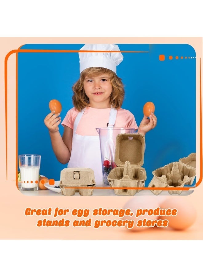 Arabest 30 عبوة كرتون بيض فارغ من لب الخشب الطبيعي 4 عددي مربع حامل بيض كرتوني للدجاج للأسرة سوق المزارع تخزين الدجاج - Image 5