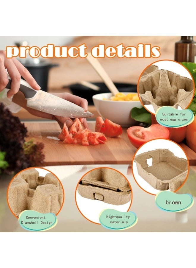 Arabest 30 عبوة كرتون بيض فارغ من لب الخشب الطبيعي 4 عددي مربع حامل بيض كرتوني للدجاج للأسرة سوق المزارع تخزين الدجاج - Image 3