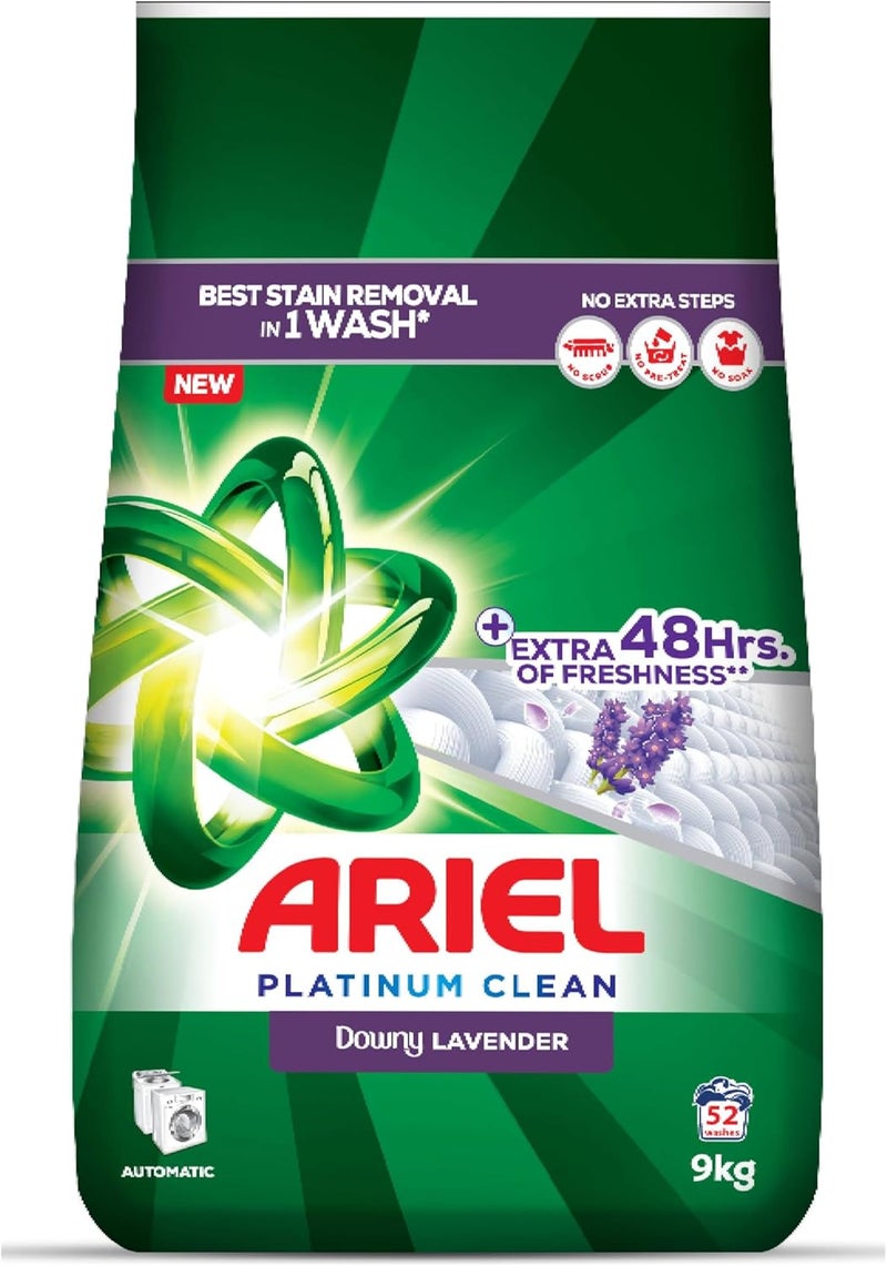 Ariel Fast Dissolving Laundry Detergent Powder with Lavender, 9 KG - Image 1