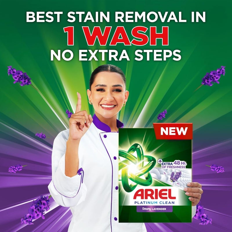 Ariel Fast Dissolving Laundry Detergent Powder with Lavender, 9 KG - Image 2