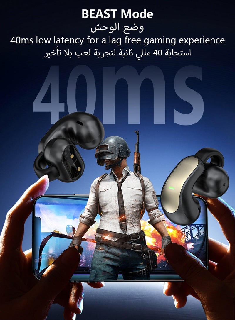 DUDAO Open-Ear Earbuds U20Pro – Clip-On FreeClip Wireless Earphones, Bluetooth Earbuds, Futuristic Design, Feather-Like Wearing, Long Battery Life, iOS & Android – White - Image 4