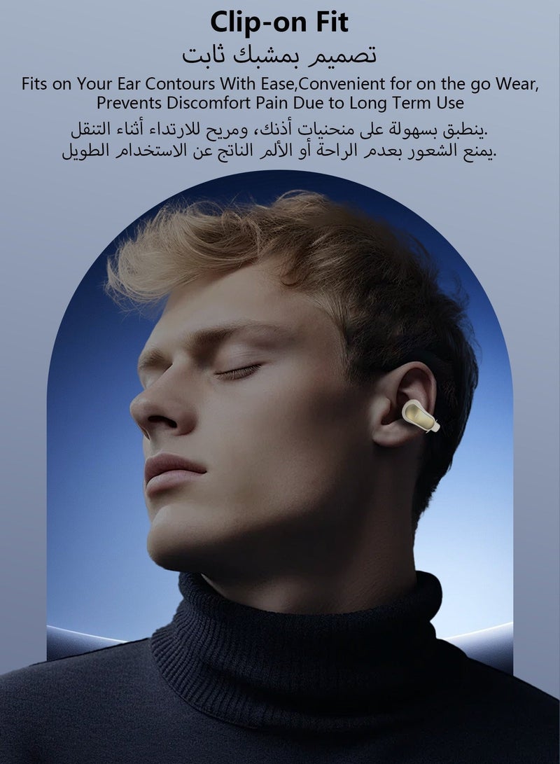 دوداو سماعات مفتوحة للأذن  U20Pro – FreeClip لاسلكية قابلة للتثبيت على الأذن، سماعات بلوتوث، تصميم مستقبلي، ارتداء خفيف كالريشة، عمر بطارية طويل، iOS و Android – أسود - Image 5