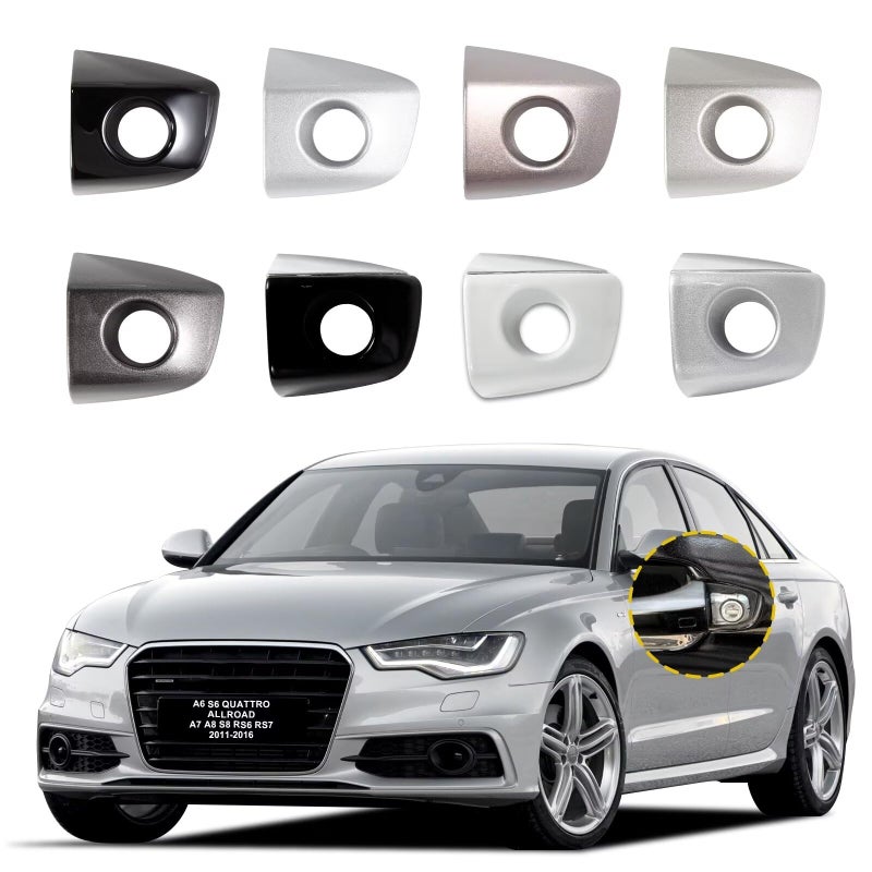 Goholy Car Door Handle Cover Cap Compatible with Audi A6 S6 Quattro Allroad A7 A8 S8 RS6 RS7 20112016 4H1837879 Door Handle Key Cover Door Handle Accessories Front Left Driver Side Lock Cap Gray - Image 3