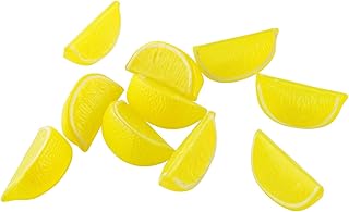 Tegg Tegg Fake Lemon Block 10PCS Artificial Lifelike Yellow Lemon Wedge Slice Lemons Decoration 3x1.5cm  - Image 1