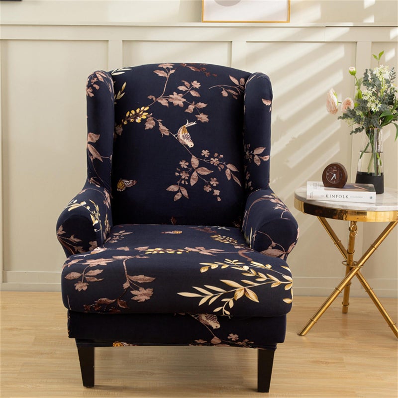 Eco-Ancheng Chair Covers Wingback Chair Slipcover 2-Piece Stretch Wing Chair Slipcovers Wingback Armchair Covers Slipcovers for Wingback Chairs with Elastic Bottom Wing Chair Covers for Living Room - Image 2