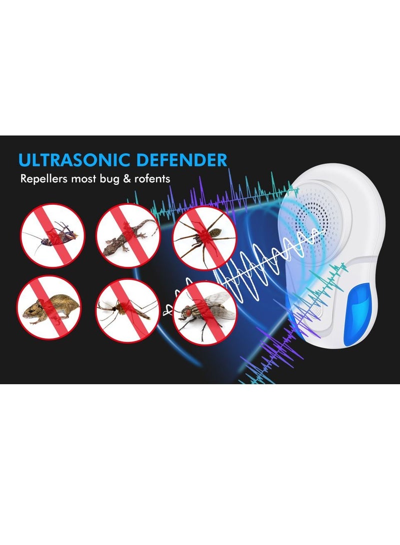 Ultrasonic-Pest-Repeller (6 Packs), Pest Repellent Ultrasonic Plug-in Indoor Electronic Pest Control, for Roach, Mouse, Bugs, Mosquito, Mice, Spider,Fruit Fly