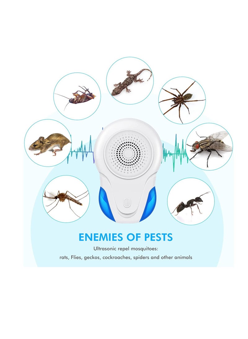 Ultrasonic-Pest-Repeller (6 Packs), Pest Repellent Ultrasonic Plug-in Indoor Electronic Pest Control, for Roach, Mouse, Bugs, Mosquito, Mice, Spider,Fruit Fly