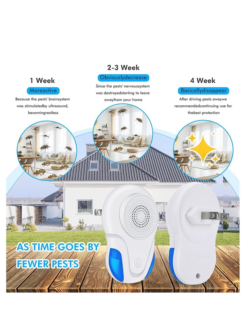 Ultrasonic-Pest-Repeller (6 Packs), Pest Repellent Ultrasonic Plug-in Indoor Electronic Pest Control, for Roach, Mouse, Bugs, Mosquito, Mice, Spider,Fruit Fly