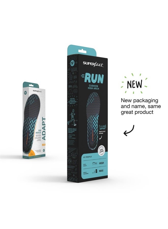 SUPERfeet نعل داخلي بقوس عالٍ من Run Cushion - دعم قوس عالٍ - نعل داخلي قابل للقص ليناسب أحذية الجري - درجة احترافية - مقاس 9.5-11 للرجال / مقاس 10.5-12 للنساء  - Image 2