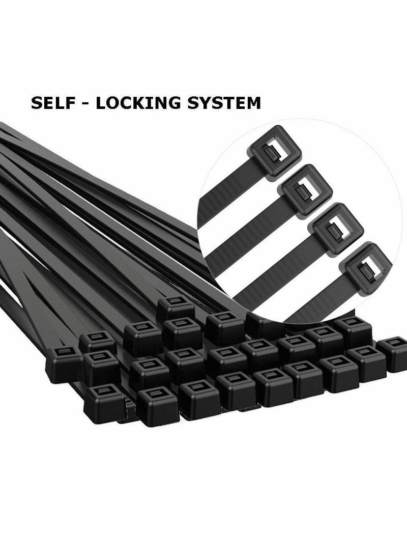KASTWAVE Black Cable Ties  100 mm 2.5 mm,4" Premium Tie Wraps Self Locking Small Nylon Zip Ties for Home Office Garage and Workshop 1000 Pack  - Image 3