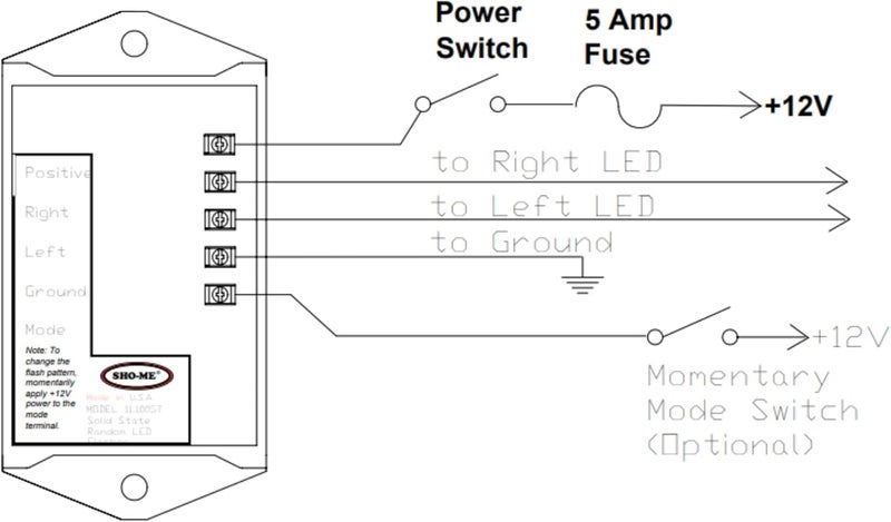 Able2/Sho-Me 11.1005TSF Strobe-Style LED Flasher with Terminals - Image 4