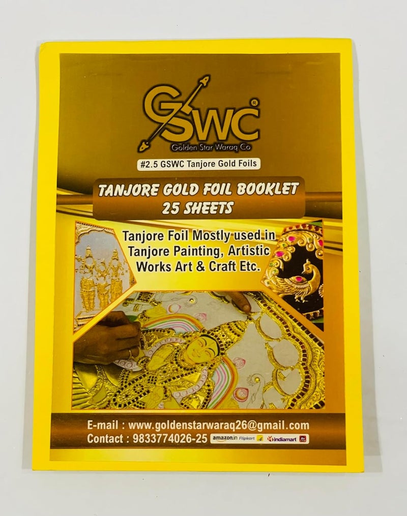 TPWC tanjore Gold foils (6x4)(3x4) Size 25 Pages Gold foils Book for tanjore Painting,Frame Art Temple Decor Mysore Painting,Art & Crafts Home Decoration etc (Size(6x4)) - Image 2