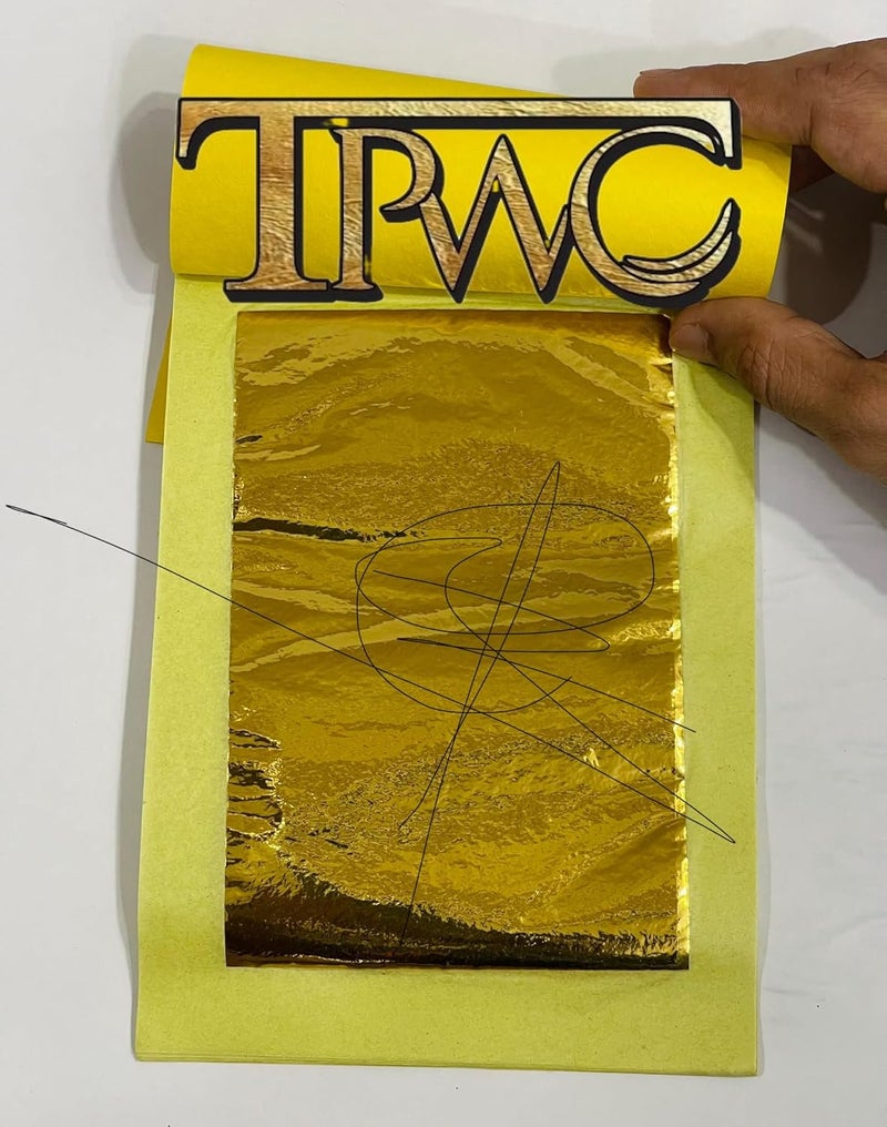 TPWC tanjore Gold foils (6x4)(3x4) Size 25 Pages Gold foils Book for tanjore Painting,Frame Art Temple Decor Mysore Painting,Art & Crafts Home Decoration etc (Size(6x4)) - Image 1