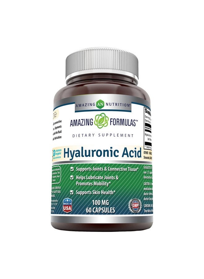 Amazing Nutrition Amazing Formulas Hyaluronic Acid 100Mg 60 Capsules Supplement ; Non Gmo ; Gluten Free ; Made In Usa - Image 2