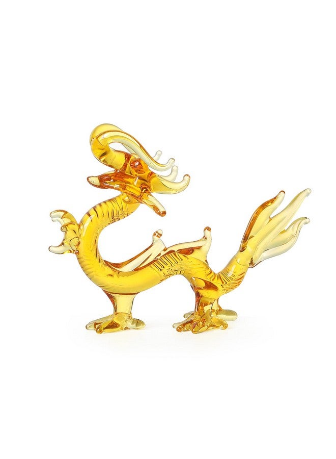 LONGWIN Crystal Dragon Statue Hand Blown Glass Dragon Figurines Chinese Dragon Decoration for Home Lucky Feng Shui Decor 4.4 Inch - Image 1