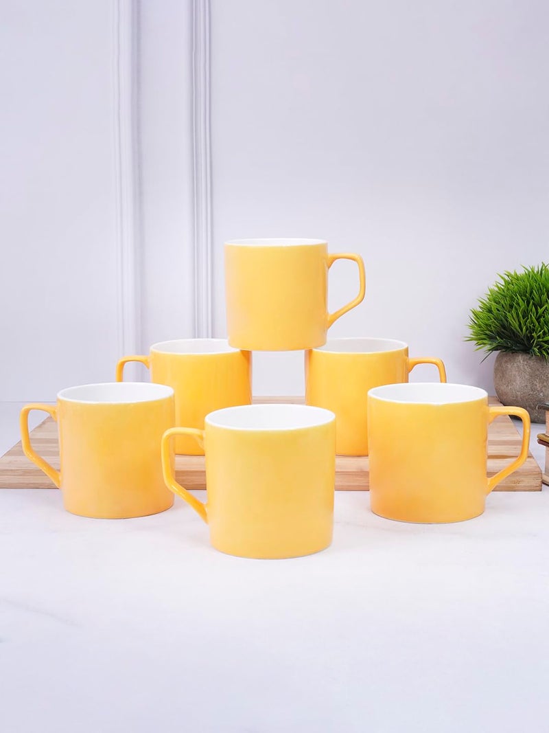 UPC U.P.C. UPC Tea Cups Set of 6 Coffee Cup/Mugs New Modern Design Fine Bone China Ceramics Tableware, Premium Light Weight Tea/Coffee Mug - Image 1