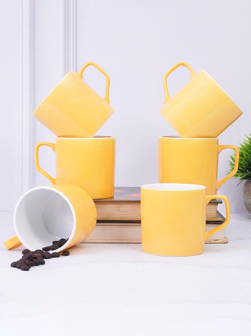 UPC U.P.C. UPC Tea Cups Set of 6 Coffee Cup/Mugs New Modern Design Fine Bone China Ceramics Tableware, Premium Light Weight Tea/Coffee Mug - Image 2