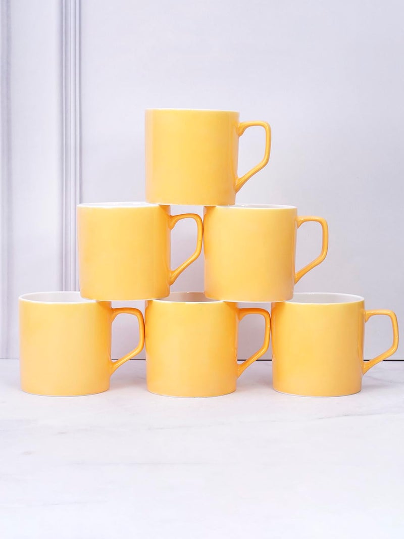 UPC U.P.C. UPC Tea Cups Set of 6 Coffee Cup/Mugs New Modern Design Fine Bone China Ceramics Tableware, Premium Light Weight Tea/Coffee Mug - Image 3