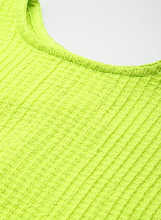 مرفوعة بلوزة قصيرة بنسيج محبوك - Image 2