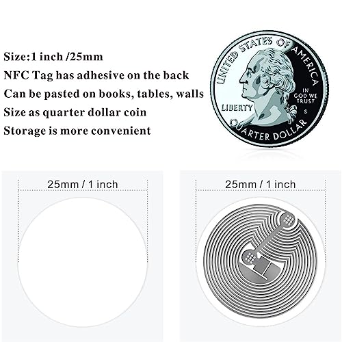 Timeskey NFC 25pcs TimesKey NFC Tag Ntag216 NFC Stickers 25mm NFC 216 Tags ntag216 Stickers 888 Bytes Memory NFC Tags iOS Compatible with All NFC Capable Phones. - Image 3