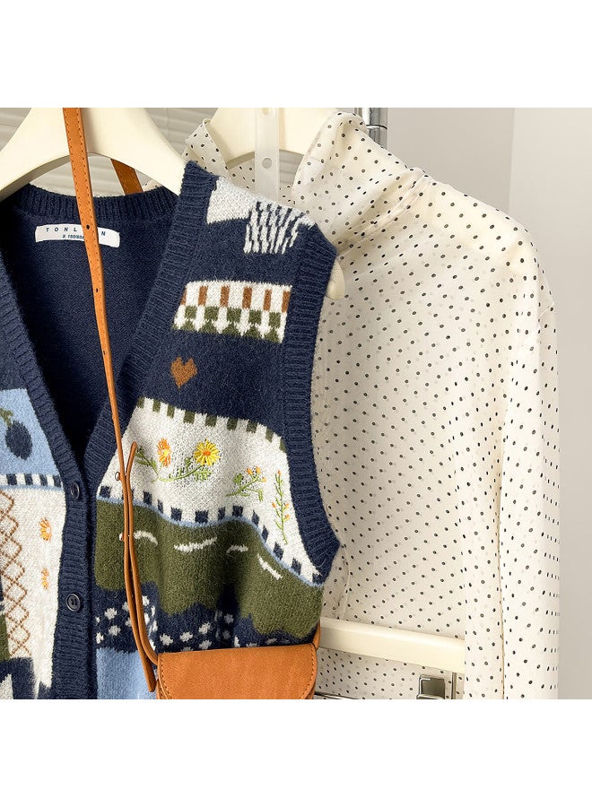 Tonlion Autumn Winter Women's V-neck Cardigan Vest With Fun Patterns - Image 2