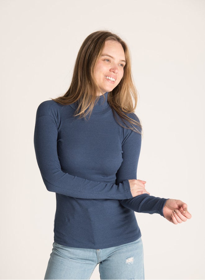 Marco Bergamo HIGH COLLAR RIBBED TOP - Image 1