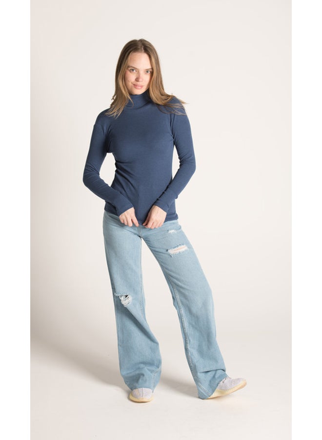 Marco Bergamo HIGH COLLAR RIBBED TOP - Image 2