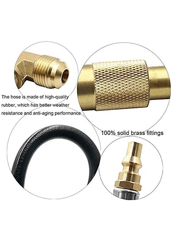 Generic - Propane Elbow Adapter with Extension Hose 12FT Propane Quick Connect Hose RV to Grill for Blackstone 17'' and 22'' Griddle Lp Quick Connect Hose For Rv Grill Camp Chef Stove Portable Fire Pit - Image 1