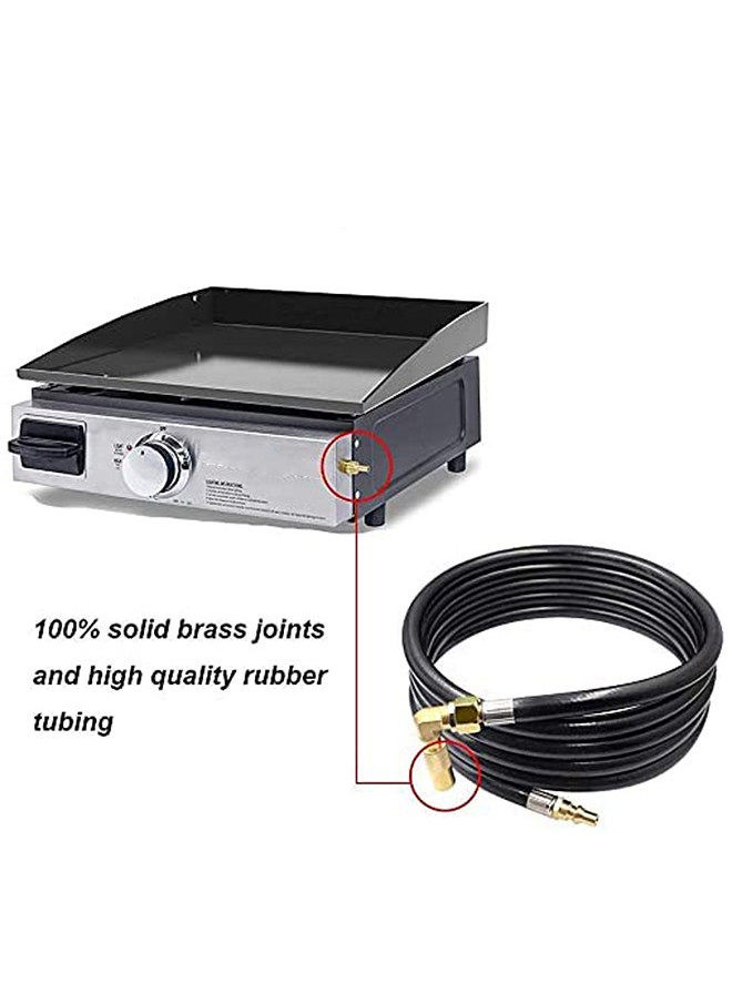 Generic - Propane Elbow Adapter with Extension Hose 12FT Propane Quick Connect Hose RV to Grill for Blackstone 17'' and 22'' Griddle Lp Quick Connect Hose For Rv Grill Camp Chef Stove Portable Fire Pit - Image 1