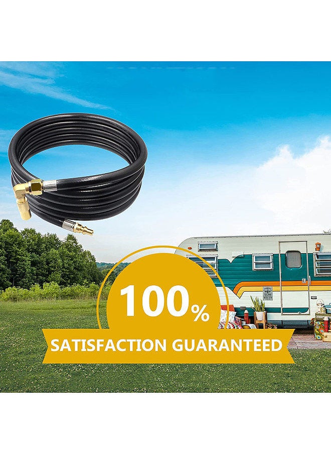 Generic - Propane Elbow Adapter with Extension Hose 12FT Propane Quick Connect Hose RV to Grill for Blackstone 17'' and 22'' Griddle Lp Quick Connect Hose For Rv Grill Camp Chef Stove Portable Fire Pit - Image 1
