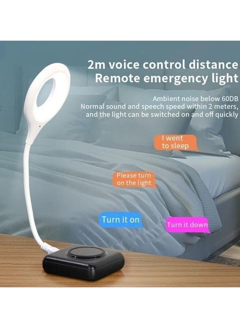 LED Voice Controlled Night Light USB Energy-Saving Desk Light Voice Sensor Atmosphere Light Emergency Lighting