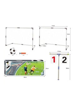 Toy Box Sports Mini Soccer Goal Set - Backyard + Indoor Mini Net + Ball Set with Pump - Portable Folding Football Goal Set for Kids 110x80x42cm  - Image 1