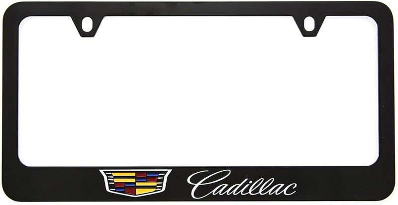 Cadillac Zinc License Plate Frame with Glossy Black Finish - Image 3