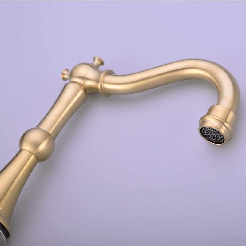 TRUSTMI 2 Handle 8Inch Widespread Bathroom Faucet with Popup Drain Assembly and cUPC Water Supply Hoses 3 Hole Lavatory Sink Faucet Brushed Gold - Image 4