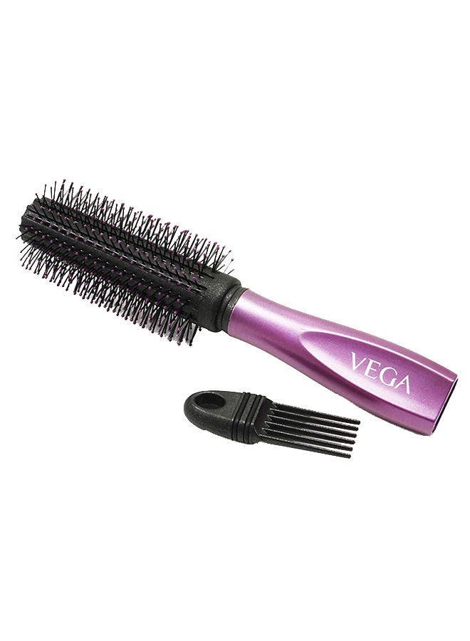 NIBEMINENT Round Brush With Cleaner Black/Pink - Image 1