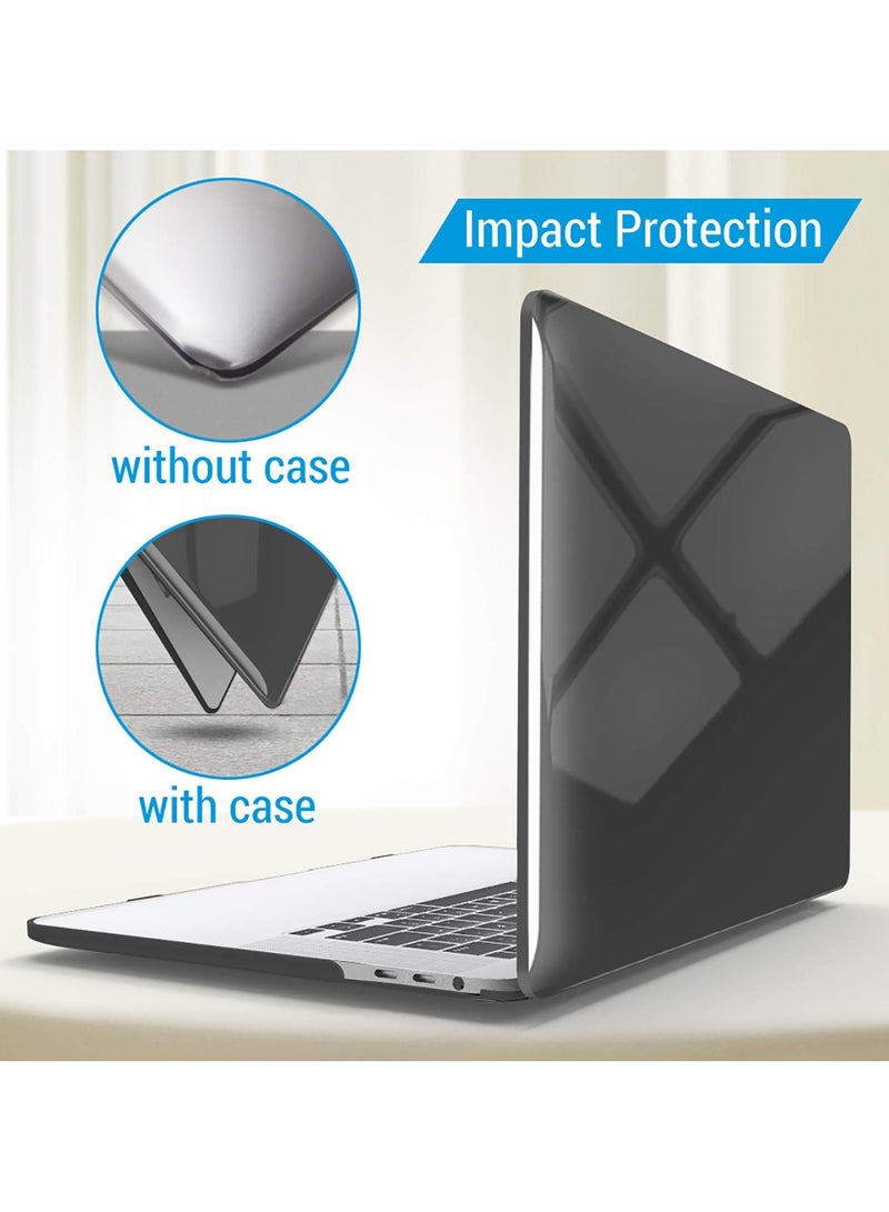 Hard Shell Case Protective Snap On Cover Compatible with Apple MacBook Pro 15 inch 2019 2018 2017 2016 Release A1990 A1707 with Touch Bar and Touch ID (Crystal Black) - Image 4