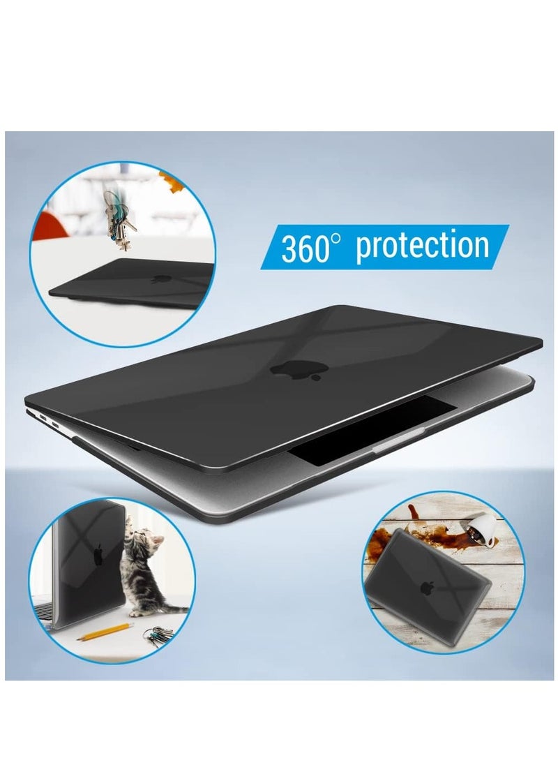 Generic - Hard Shell Case Protective Snap On Cover Compatible with Apple MacBook Pro 15 inch 2019 2018 2017 2016 Release A1990 A1707 with Touch Bar and Touch ID (Crystal Black) - Image 1