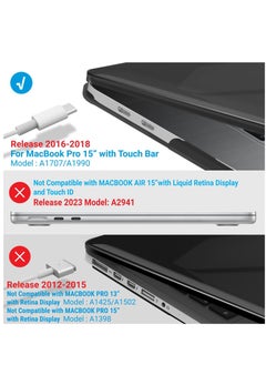 Generic Hard Shell Case Protective Snap On Cover Compatible with Apple MacBook Pro 15 inch 2019 2018 2017 2016 Release A1990 A1707 with Touch Bar and Touch ID (Crystal Black)  - Image 5